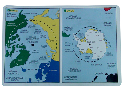 Foto de MAPA DE LOS CÍRCULOS POLARES COLOR RELIEVE